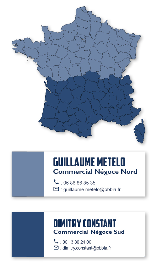 Répartition géographique des commerciaux pour le négoce